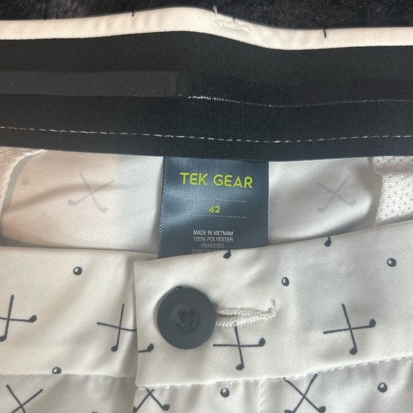 Tek Gear White Pants with Black Cross Pattern 1154 - Picture 2 of 3